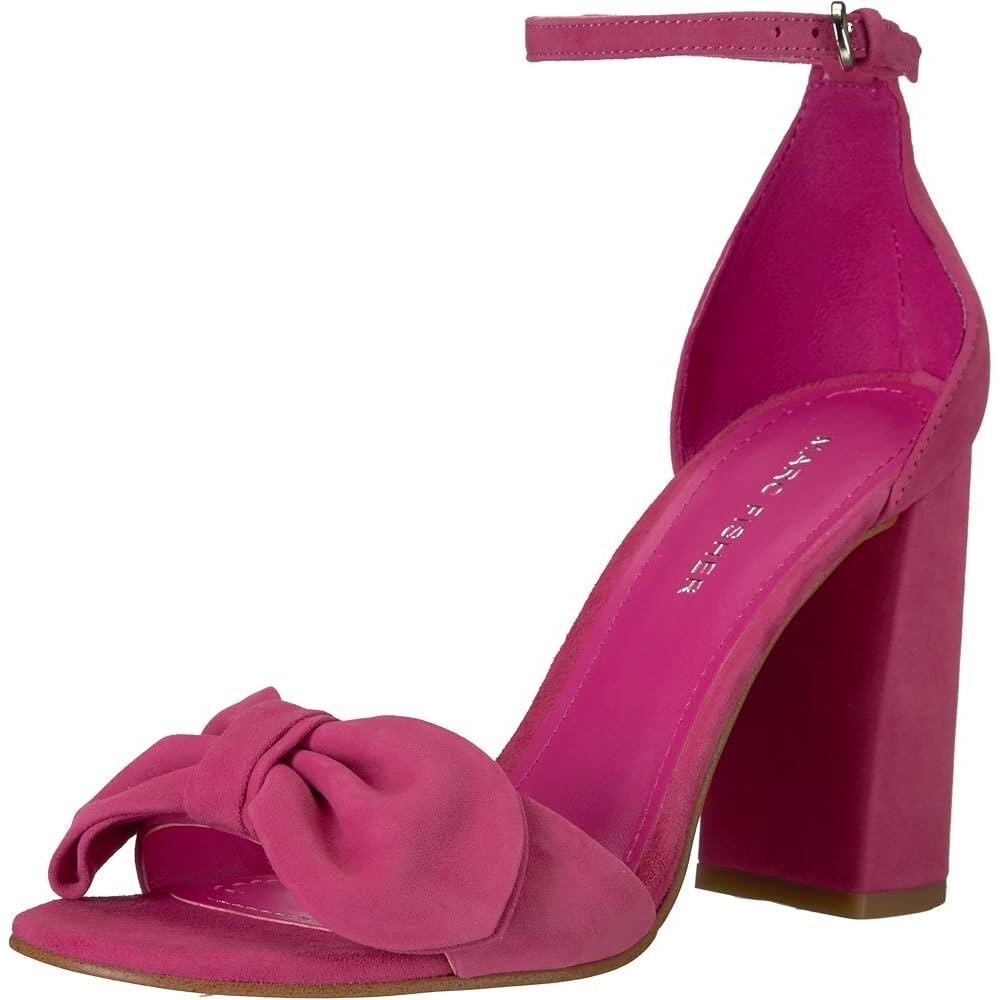 Marc Fisher Malden Knotted Block Heel Sandals Heels Pink Bow Size 7.5